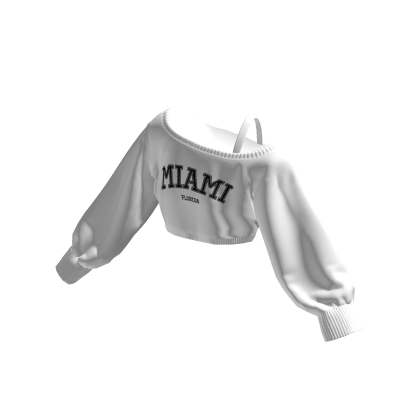 Miami Off Shoulder Oversized Sweater Cropped