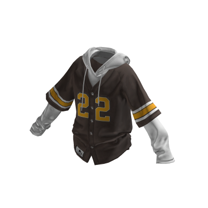 💗Y2K BASEBALL SHIRT WITH HOODIE_BROWN/WHITE thumbnail