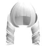 x'F . . cute curly jirai vampire pigtails in white