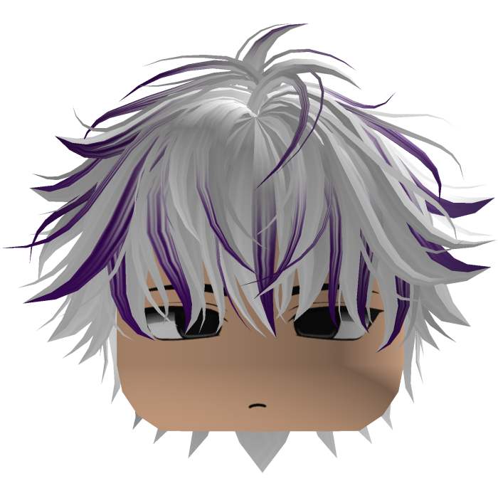 Cute Y2K emo white purple hair