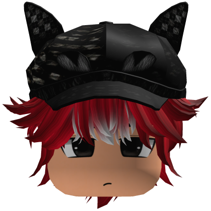 Messy Fluffy Emo Y2K Boy Hair VKAI red white CAT Roblox item