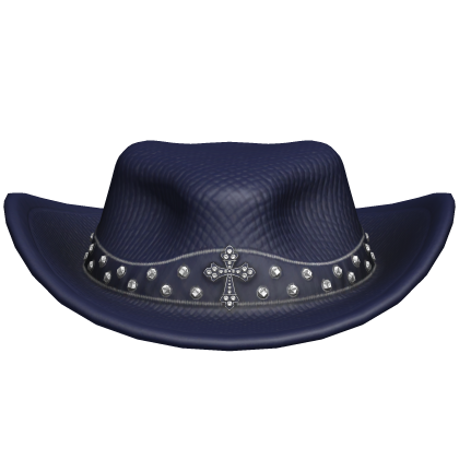 Dark Blue Cross Studded Cowboy Hat Roblox item