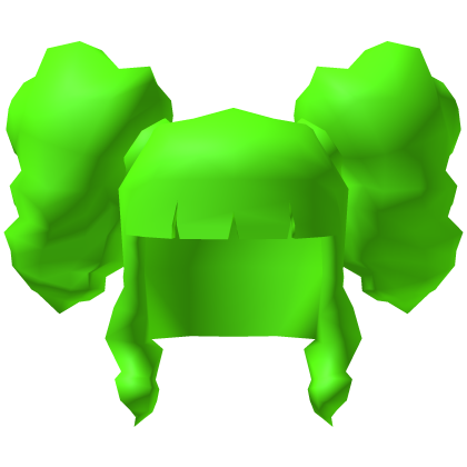 Low Poly Fluffy Twintails Neon Green Roblox item