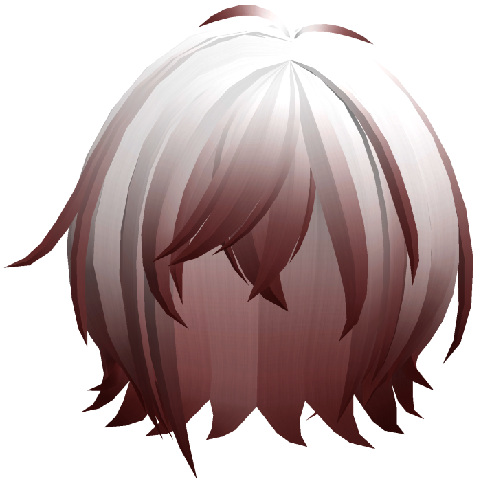 soft messy short hair in red white ombre