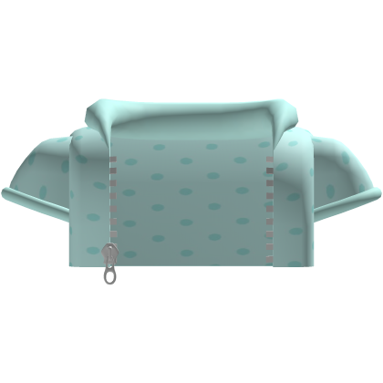 cute teal polka emo moe cropped zipper hoodie 