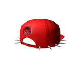 Red Backwards Spike Flatbrim Baseball Hat