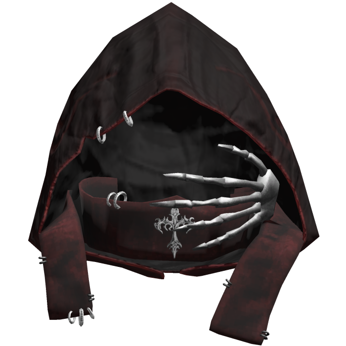 Red Emo Skeleton Cross Grunge Gothic Hood