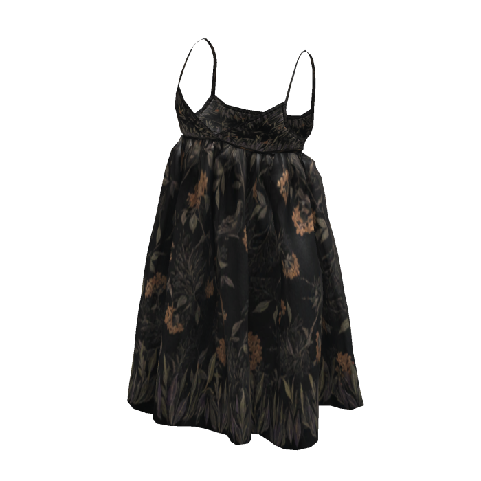 floral ruffled babydoll dress (black)