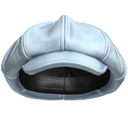 Sky Blue Leather Shiny Newsboy Cap | Roblox Item - Rolimon's