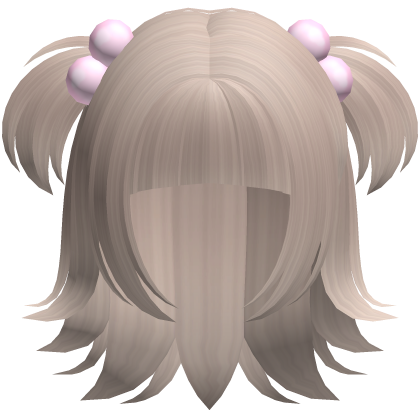 ♡ : fluffy light brown wolfcut hair w/ pigtails