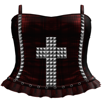 gothic red studded cross dress 3.0 Roblox item