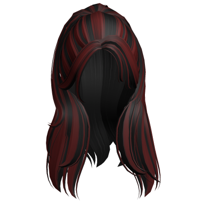 Half Up Ponytail Hair (Black/Red) Roblox item