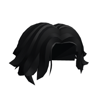 Black Messy Wavy Middle Part