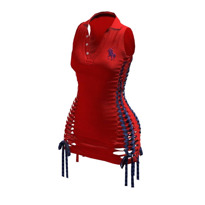 Braided Cutout Sleeveless Polo (Ketchup)