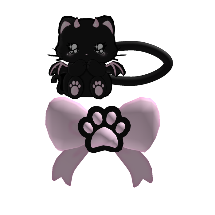 ♡ kawaii bat kitty clip in pink
