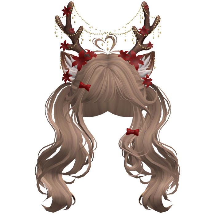 Ethereal Christmas Fairy Fawn Pigtails w/ Antlers