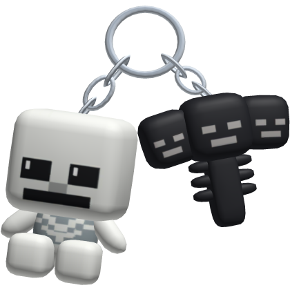 Pixel Skeleton Duo Keychain