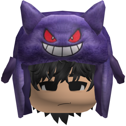 Purple Monster Ushanka w/ Emo Boy Face y2k Hair Roblox item