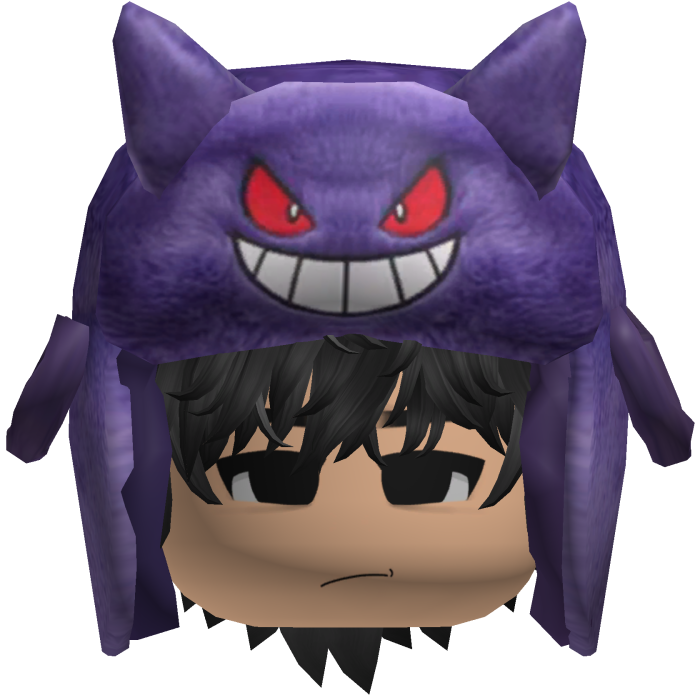 Purple Monster Ushanka w/ Emo Boy Face y2k Hair
