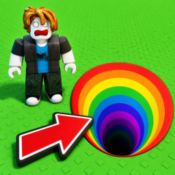 Jump INTO A RAINBOW HOLE🌈