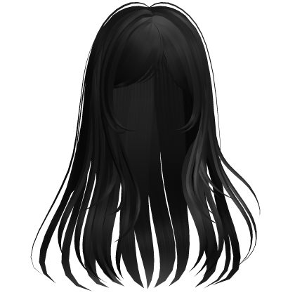 Flowy Straight Hair Black Roblox item