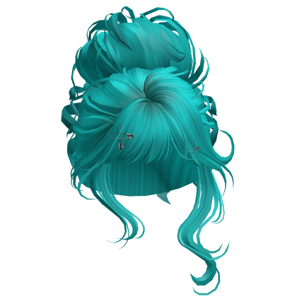 Elegant Princess Wispy Bun (Aqua)