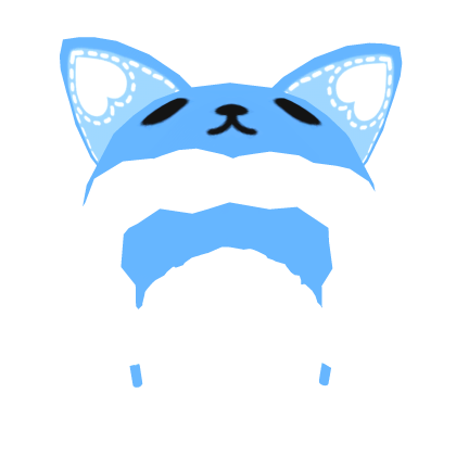 Fluffy Blue Kitty Hood