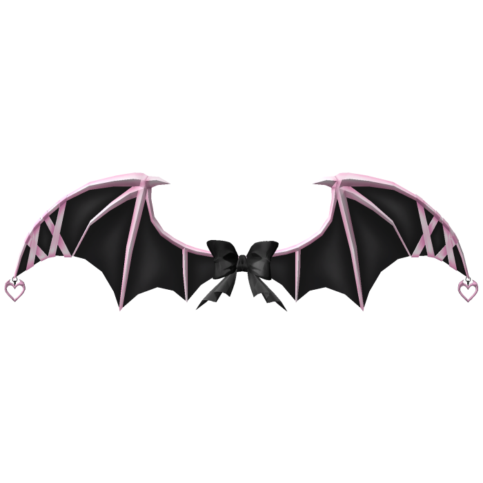 Bat Imp Ribbon Lace Wings - Black Pink Jirai Kei
