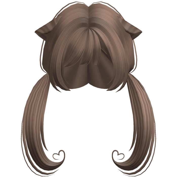 🤍 cutecore kitty cat girl pigtails brown
