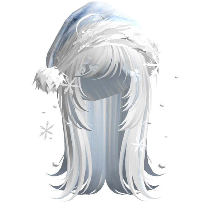 Cute Christmas Straight Hair (White&Blue)