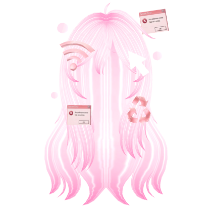 Frutiger Aero Cherry Pink Cute Girl Anime Hair
