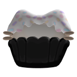 ♡ : Kawaii black sprinkle cupcake kitty yum