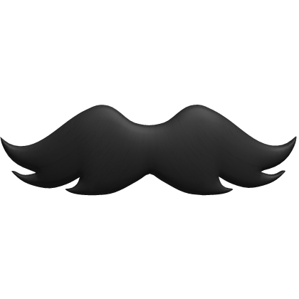 black fancy classic mustache Roblox item