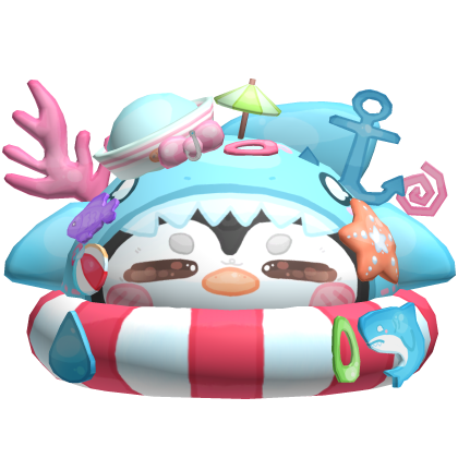 Adorable Chill Summer Penguin Shark Hat (Small) Roblox item