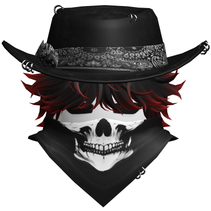 Gothic Cowboy Bandit w/ Neckscarf & Cowboy Hat