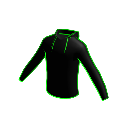 💚 Sweatshirt Black Cartoony Green Hoodie Hacker thumbnail