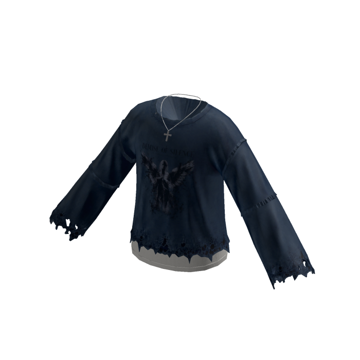 Fairy Grunge Angel Sweater w/ Chain (Navy)