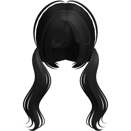 (˶ᵔ ᵕ ᵔ˶) sweet black wavy fluffy low pigtails Roblox item