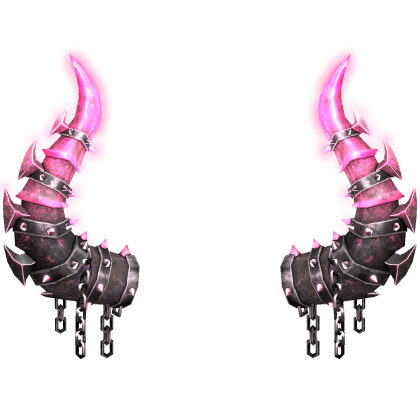 pink glowing spike horns with chains