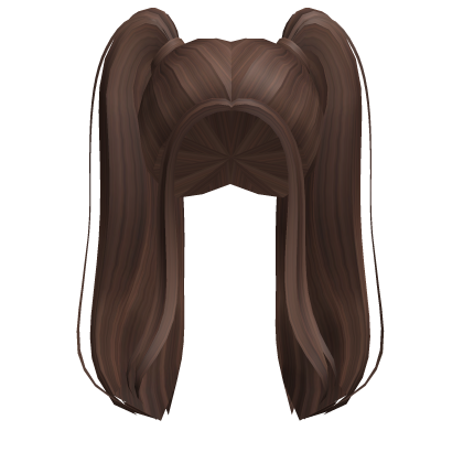 Long Brown High Set Pigtails