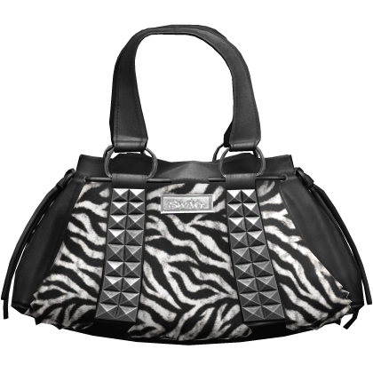 Zebra Print Studded Grunge Bag 2000s