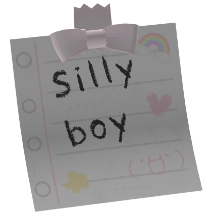 ♡ : kawaii silly boy pink sticky note  Roblox item