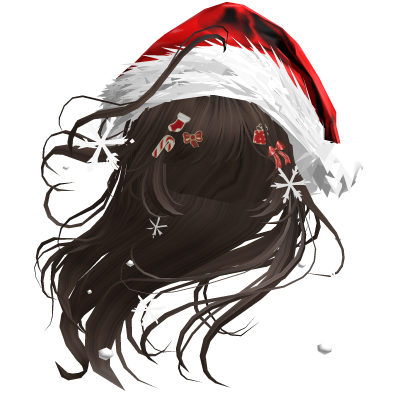 Lush Windy Hair w/Santa Hat (Brown)