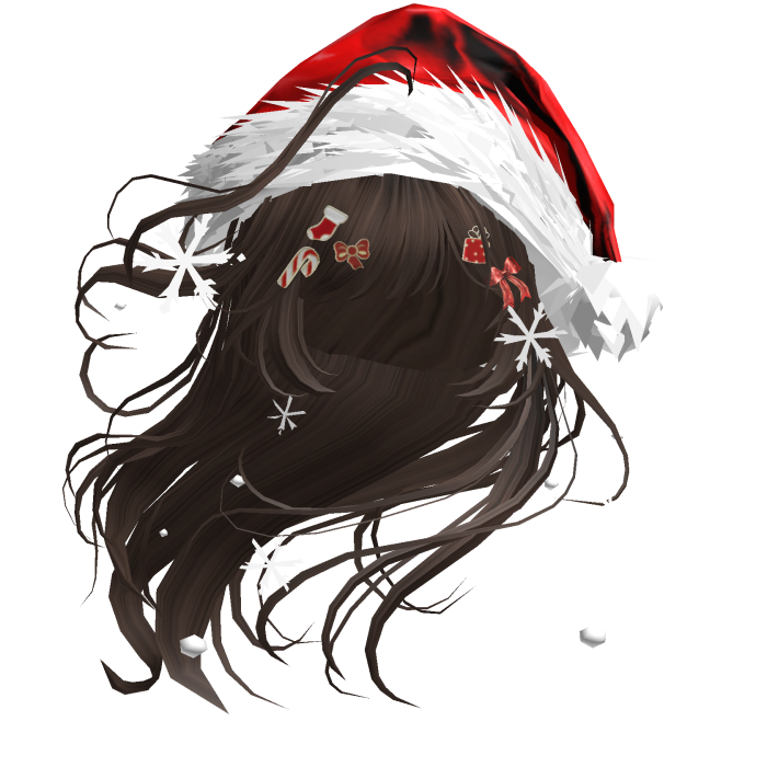 Lush Windy Hair w/Santa Hat (Brown)