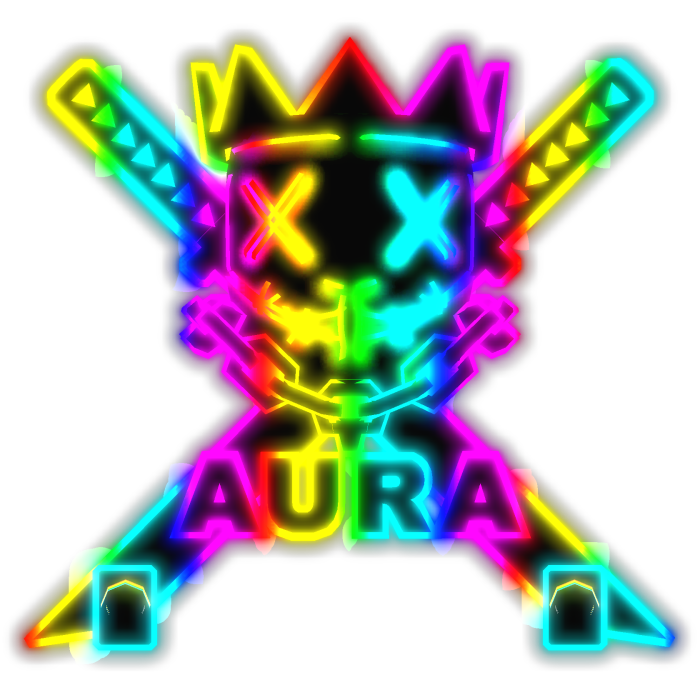 Glowing Cartoony Rainbow AURA Chain Necklace Mask