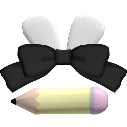 𖹭◞ kawaii black school bunny pencil clip ! ! 