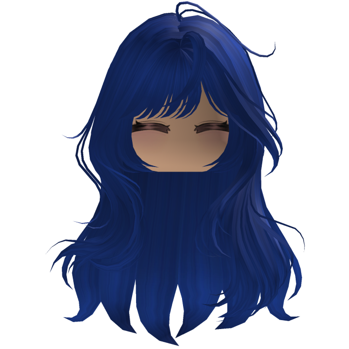 Cute emo y2k hair fluffy (blue)