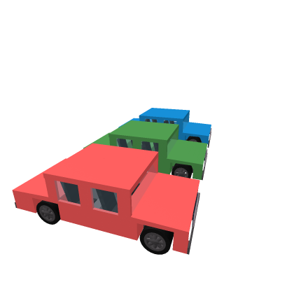 Brand new no-mesh cars in RGB color