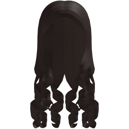 ꒰ ♡ ꒱ long curled hair with hearts in dark brown Roblox item