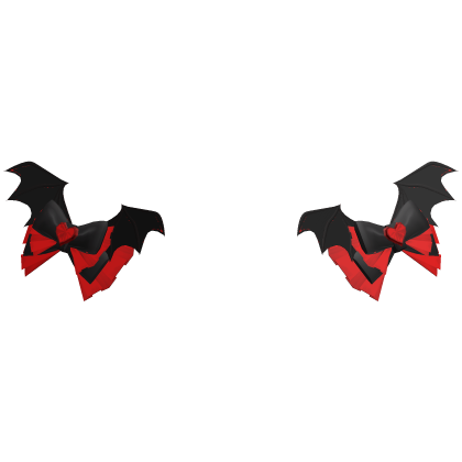 vampy jirai kei red + black bat double bows